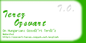 terez ozsvart business card